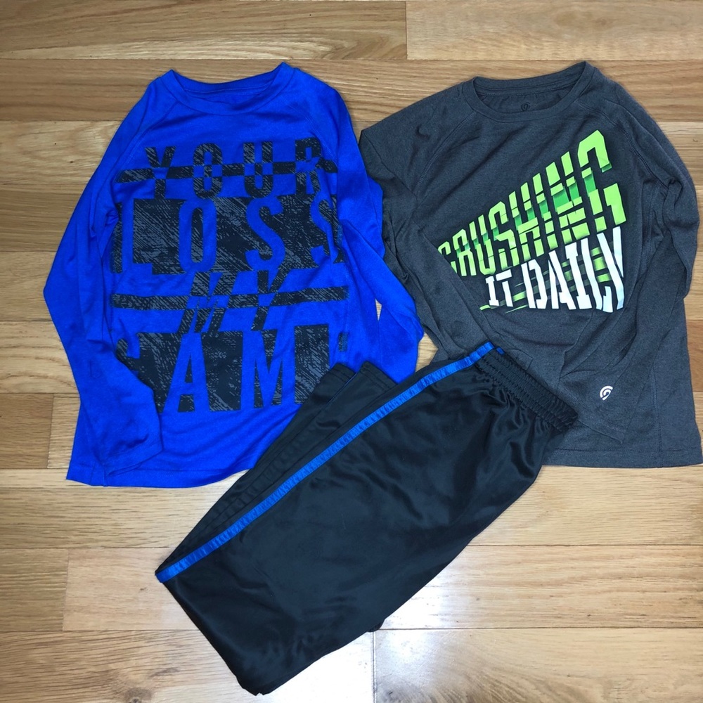 3 piece Boys Clothes 2 shirts Champion 9 and Pants